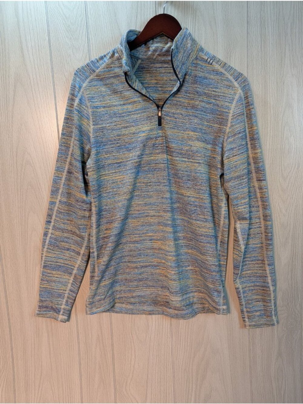 Lululemon Surge Warm 1/2 Zip Pullover Space Dye Camo Deep Navy Alberta Medium